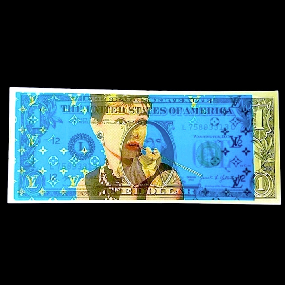Death NYC 2024 Audrey LV Ltd Ed $1 Bill 91/100 Original, Signed w/ COA
